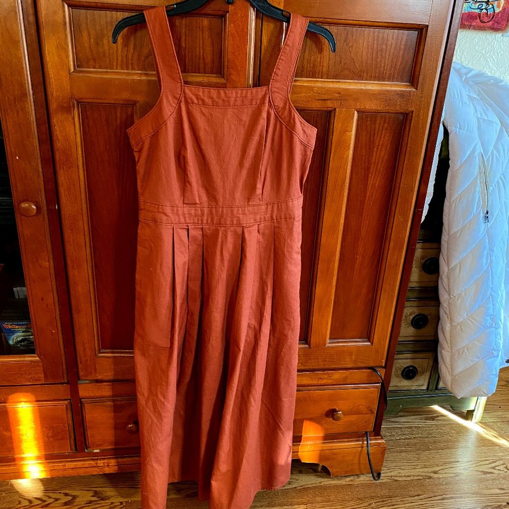 Burnt sienna canvas jumper dress
